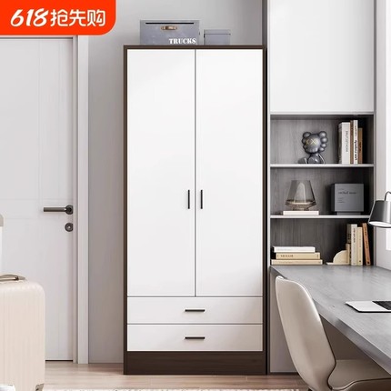 优实木衣柜p出租房家用卧室收纳储物柜双门衣.落地两门四门折叠
