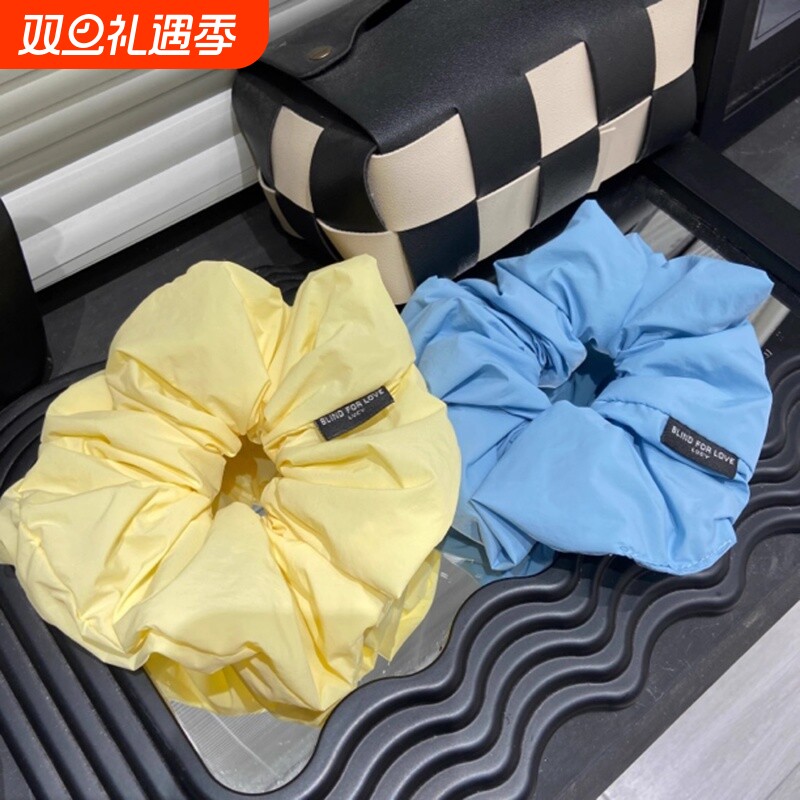 E4163 奶乎泡芙~奶油色云朵大肠发圈女高级感丸子头发饰女超大号