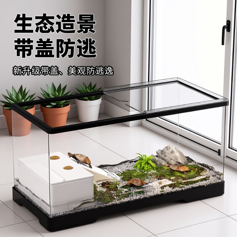 小型亚克力乌龟饲养缸可排水图片