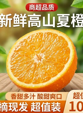 正宗夏橙新鲜橙子当季水果皮薄手剥果冻甜橙大果整箱包邮现摘爆汁