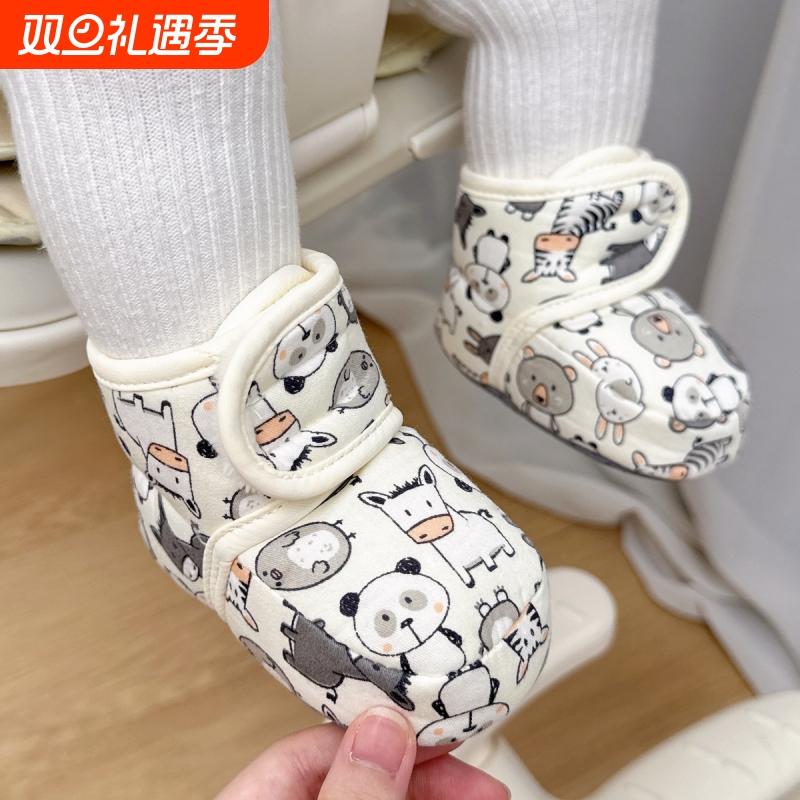 婴儿棉鞋0-1岁加绒保暖学步