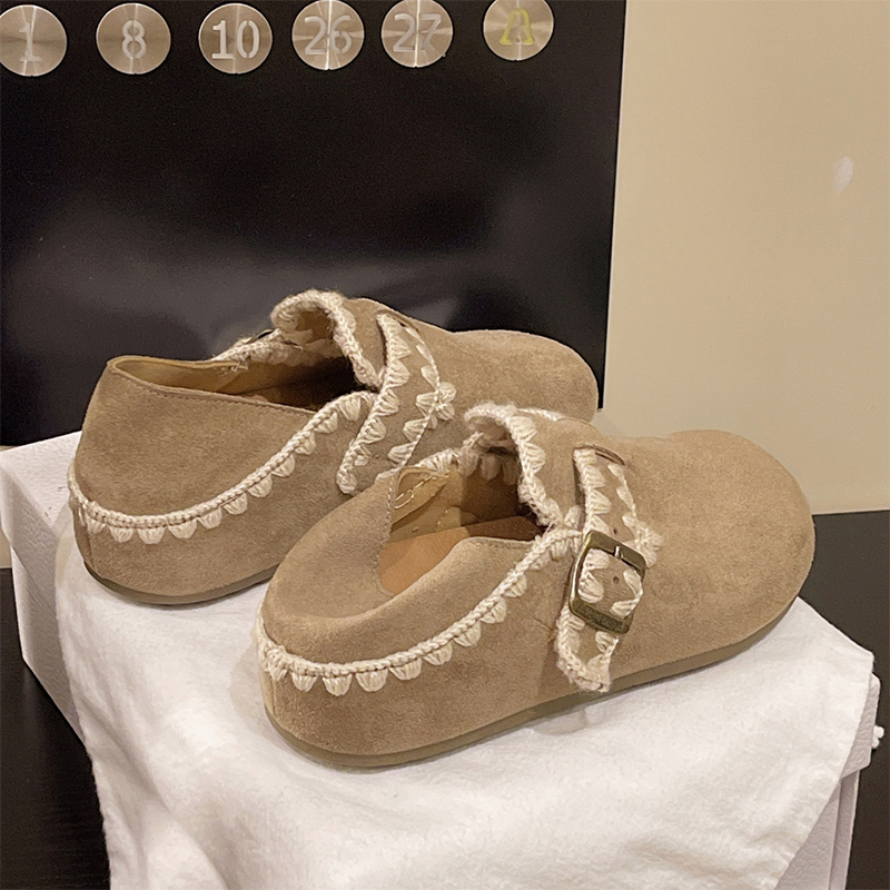 绝美厚底勃肯鞋女全包2025新款一脚蹬内增高春秋单鞋小个子女鞋子