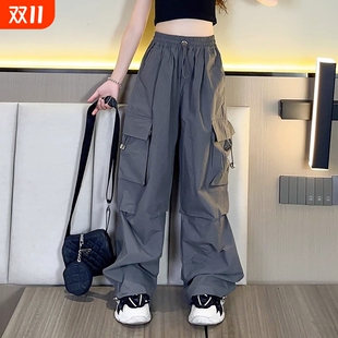 中大童儿童休闲街舞运动hiphop长裤 2025春秋新款 子潮酷 裤 女童工装
