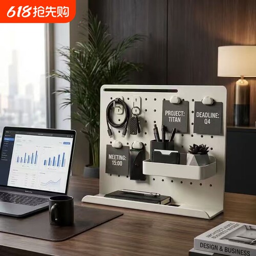 立式桌面洞洞板置物架免打孔