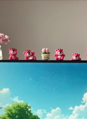 电脑显示屏创意饰品电视机上的小摆件屏幕装饰公仔办公解压小物件