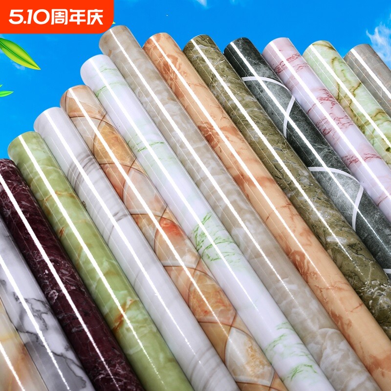 厨房防油贴纸加厚防水防潮霉橱柜壁纸柜子桌面墙贴大理石墙纸自粘