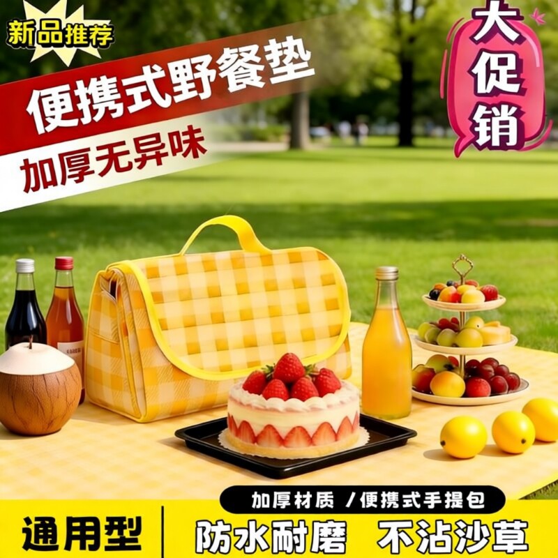 野餐垫防潮垫加厚户外露营地垫野外防水布便携郊游帐篷草坪垫子