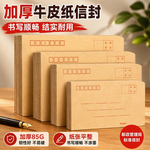 100个加厚牛皮纸信封袋
