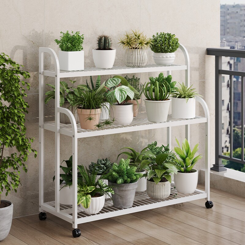 可移动花架置物架阳台多层花架子客厅落地式花盆架铁艺植物摆放架