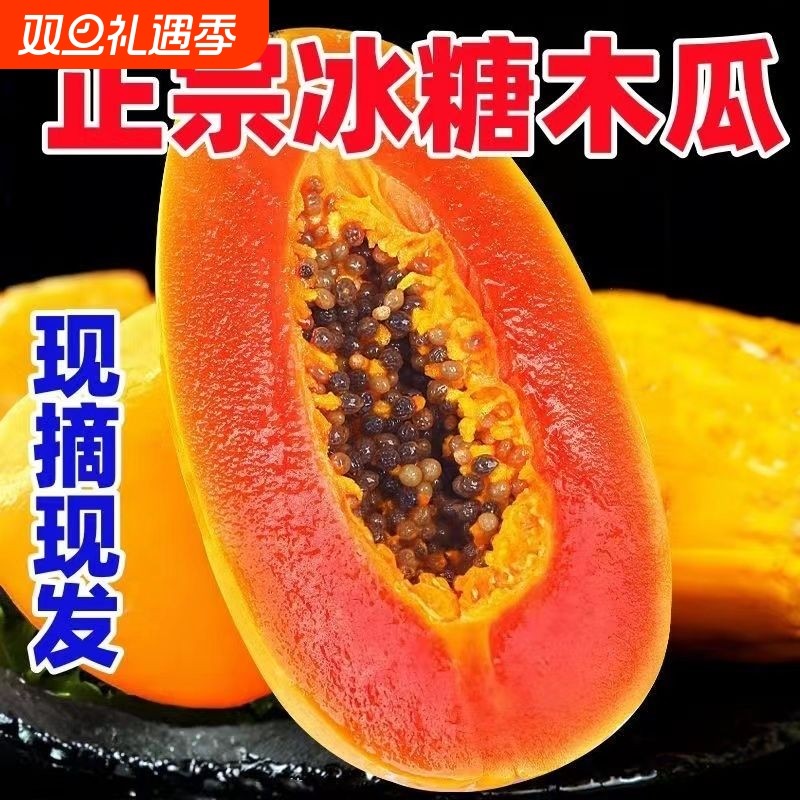 正宗冰糖红心木瓜树上熟新鲜水果牛奶产地直发包邮整箱鲜木瓜现摘