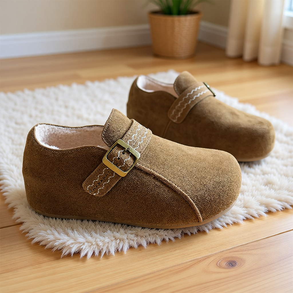 内增高勃肯鞋女2025新款冬季加绒复古百搭小个子一脚蹬全包棉鞋