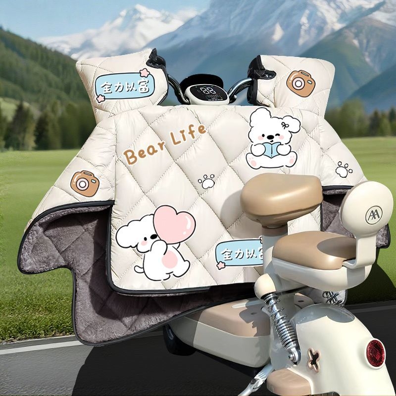 电动车挡风被冬季加绒加厚电瓶车四季通用摩托车电车冬款加宽加大