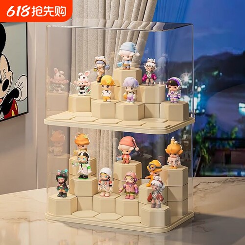 盲盒收纳展示架亚克力泡泡玛特娃娃玩偶小摆件积木透明手办展示柜