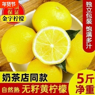 精选正宗广东香水黄柠檬新鲜无籽当季鲜果商用奶茶批发包邮香气足