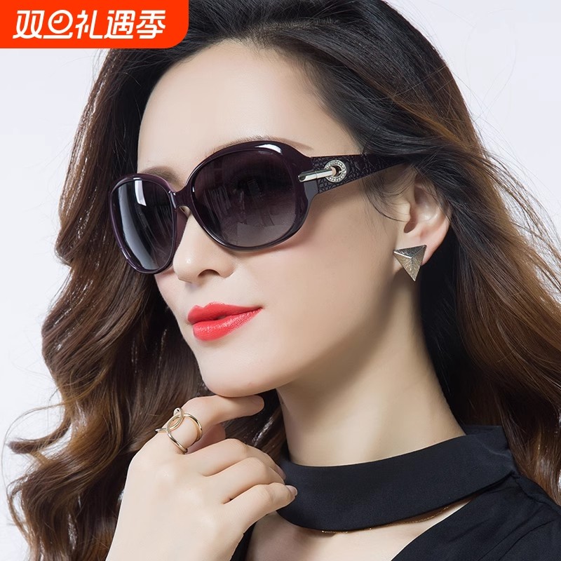 偏光太阳镜女士2025新款时尚潮防紫外线墨镜圆脸复古个性网红眼镜