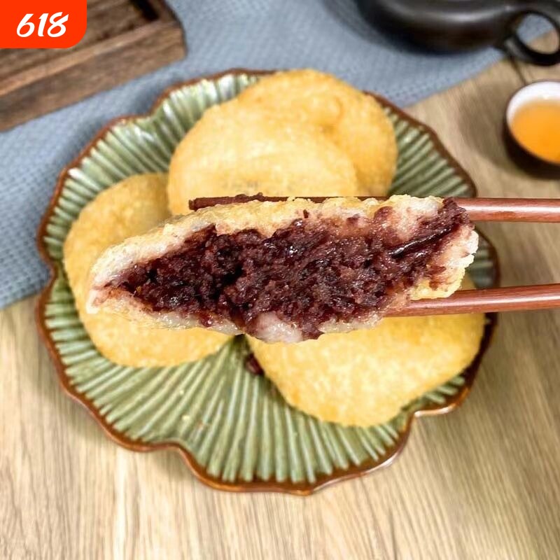 天津特产老式豆馅炸糕中华老字号天津特产小吃炸糕现炸糕点真空装