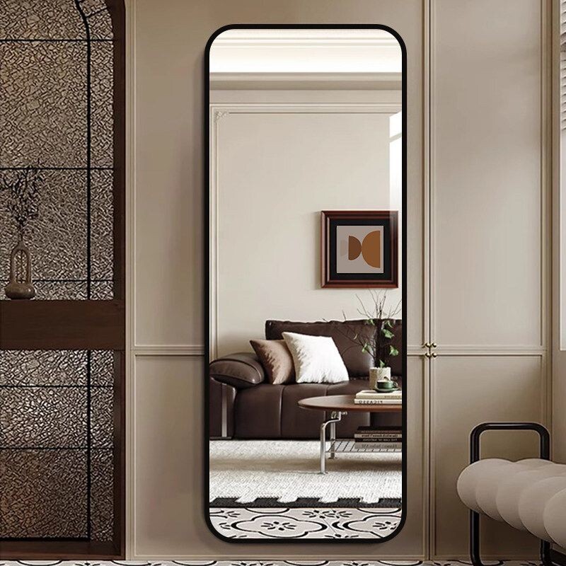 轻奢风全身穿衣镜家用镜子贴墙自粘卧室挂墙宿舍免打孔入户试衣镜