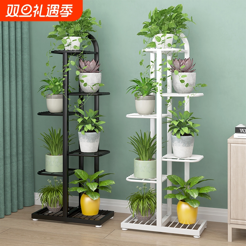 客厅落地式花架承重多层阳台置物架铁艺花盆架2024新款植物架