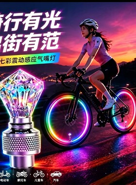电动车自行车儿童车轮胎气门嘴灯