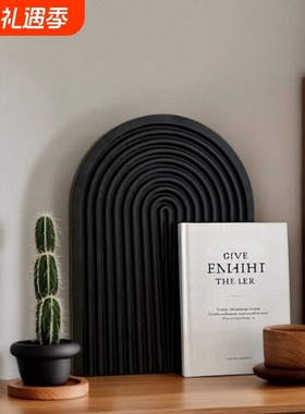 ins风拍摄道具黑色实木质托盘摆件香薰展示收纳日式装饰拍照桌面