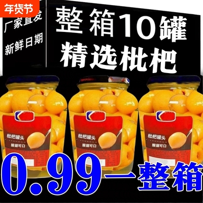 新鲜枇杷罐头铁罐罐当季即食无菌开胃宿舍年货商用批发整箱黄桃