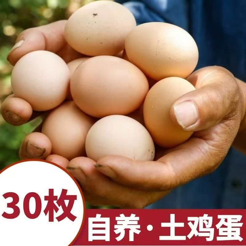 鸡蛋农家散养正宗土鸡蛋湖北大别山30枚柴鸡蛋虫草蛋新鲜鸡谷物蛋