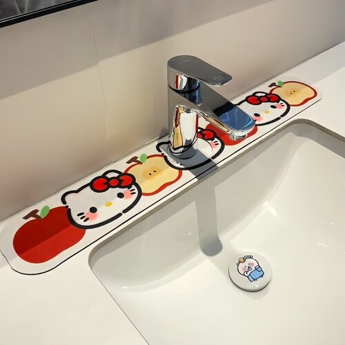 硅藻泥厨房沥水垫吸水垫洗手台水龙头窄边垫家用水池吧台面防滑垫