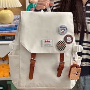 日系ins女生书包 高中初中生电脑背包女学生上课通勤大容量双肩包
