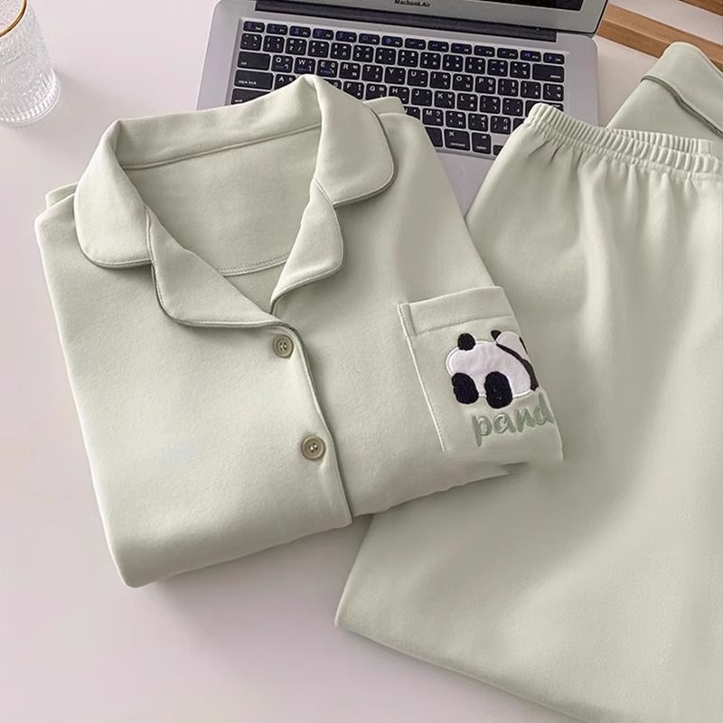 德绒睡衣情侣款秋冬季开衫加厚加绒保暖可外穿高级感家居服套装春