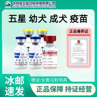 狂犬疫苗五星犬四联幼犬成犬预防犬瘟细小副流感加强注射用抗体