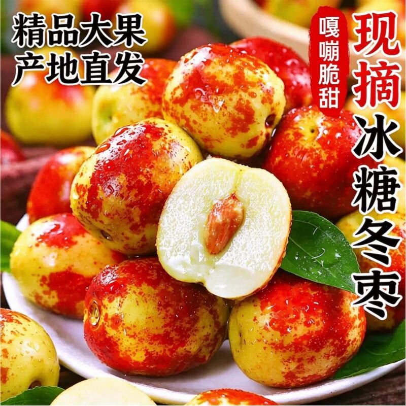 正宗冰糖大冬枣新鲜特大枣现摘当季水果清甜脆枣5斤整箱包邮脆甜