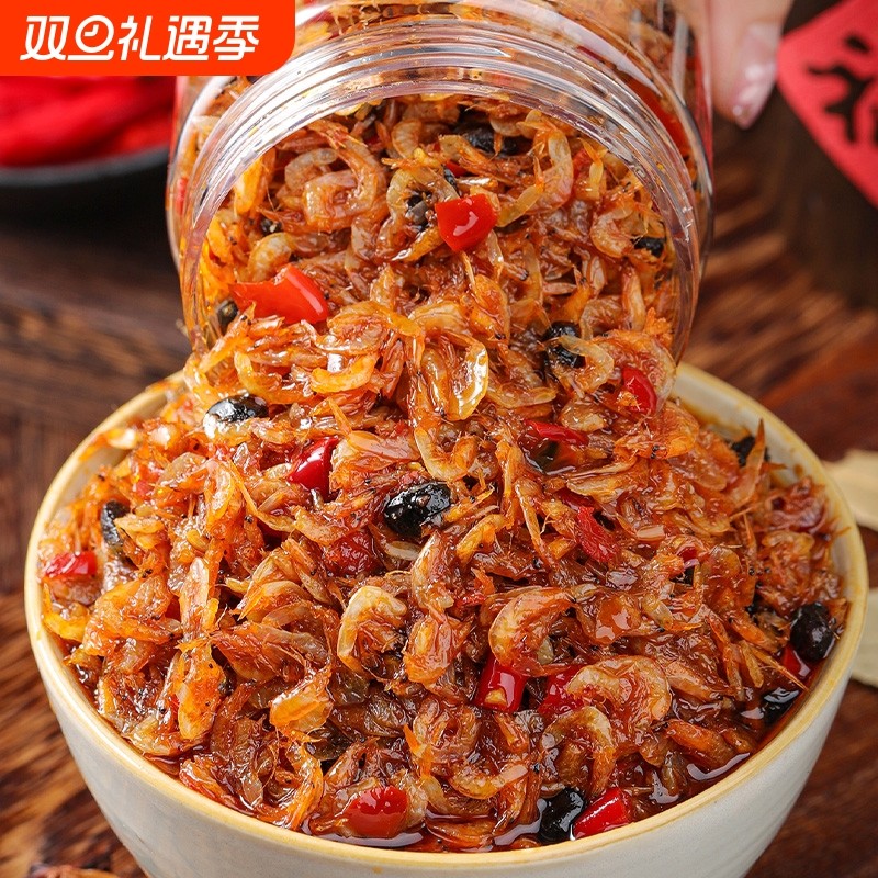 虾米酱海鲜拌饭酱下饭酱即食下饭菜香辣虾子酱灌装拌饭拌面小吃