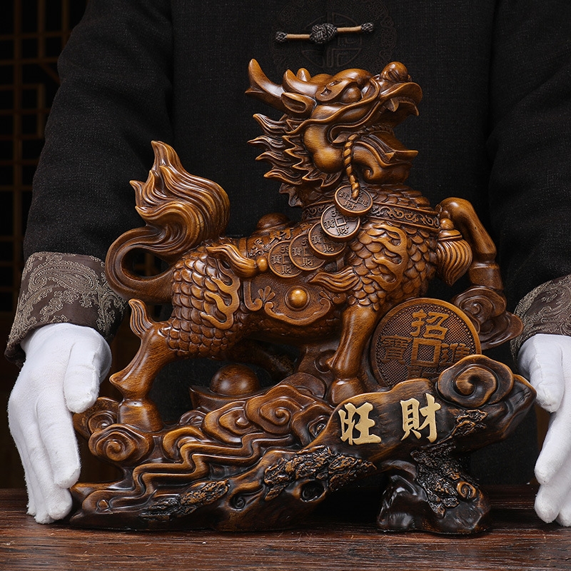 古代财神中式招财纳福客厅树脂