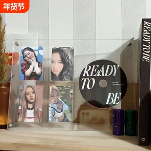 新款CD小卡唱片照片相框专辑亚克力立牌透明桌面摆台爱豆展示架