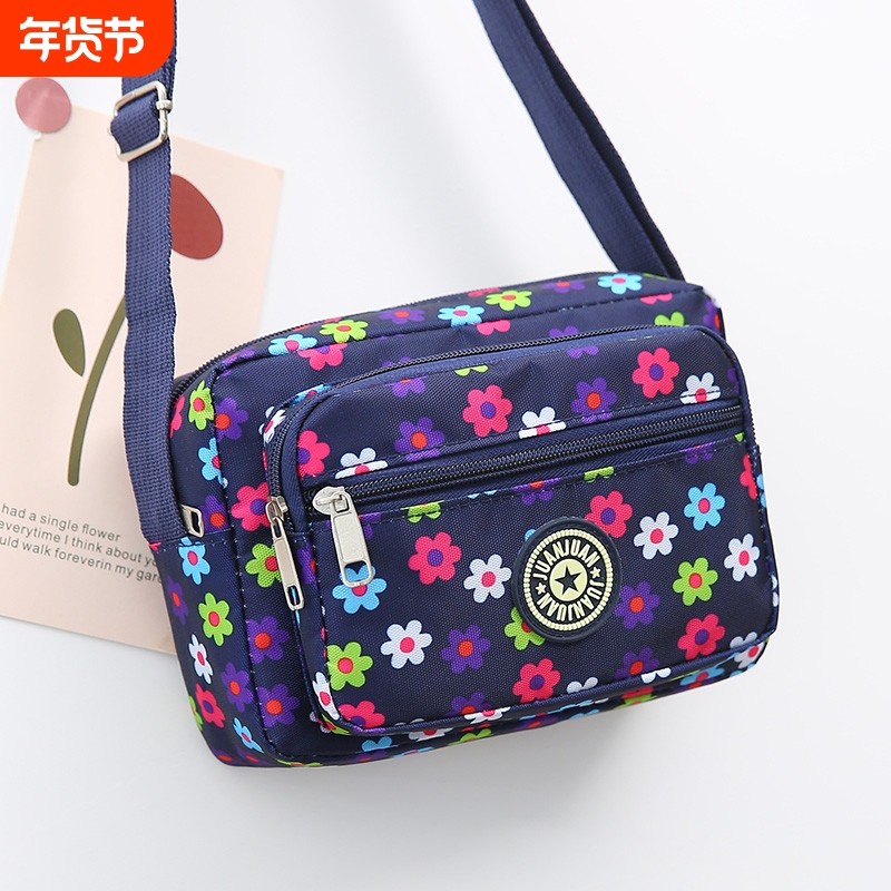 时尚百搭轻便布包女迷你小包包中年妈妈包帆布斜挎包红色放手机