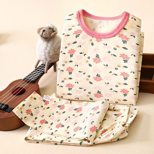 男童内衣线衣线裤 女童纯棉分体棉毛衫 家居服 套装 儿童秋衣秋裤