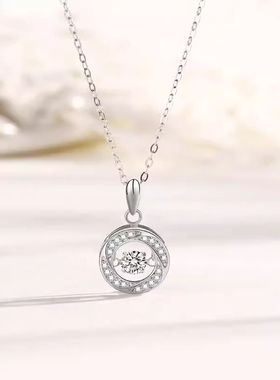 S999足银跳动的心锁骨链送女友