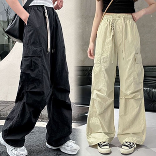 傘兵褲 運(yùn)動(dòng)休閑褲 大童美式 兒童薄款 褲 子夏裝 夏季 女童冰絲速干工裝