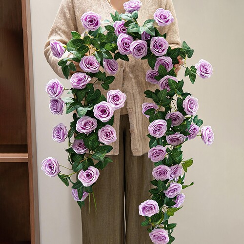 仿真玫瑰花爬藤月季假花藤条