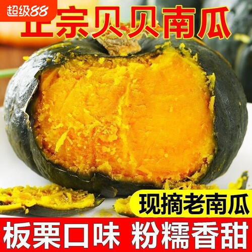 正宗贝贝南瓜老南瓜甜糯板栗小南瓜辅食新鲜超甜蔬菜一整箱香甜