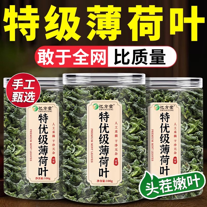 薄荷叶薄荷茶新鲜食用凉茶清降热火解去火毒茶包下中药材排养毒肝