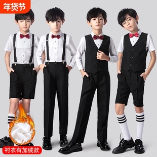 花童男童礼服套装儿童小西装秋冬男孩主持人婚礼西服钢琴演出服装