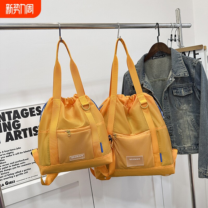 大容量多功能双肩背包男女通用出差旅行便携行李包补课包单肩手提