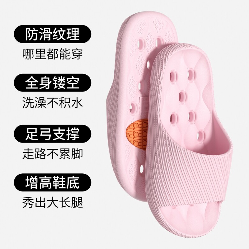 男士漏水镂空凉拖鞋夏季浴室洗澡速干室内防滑防臭居家用女卫生间