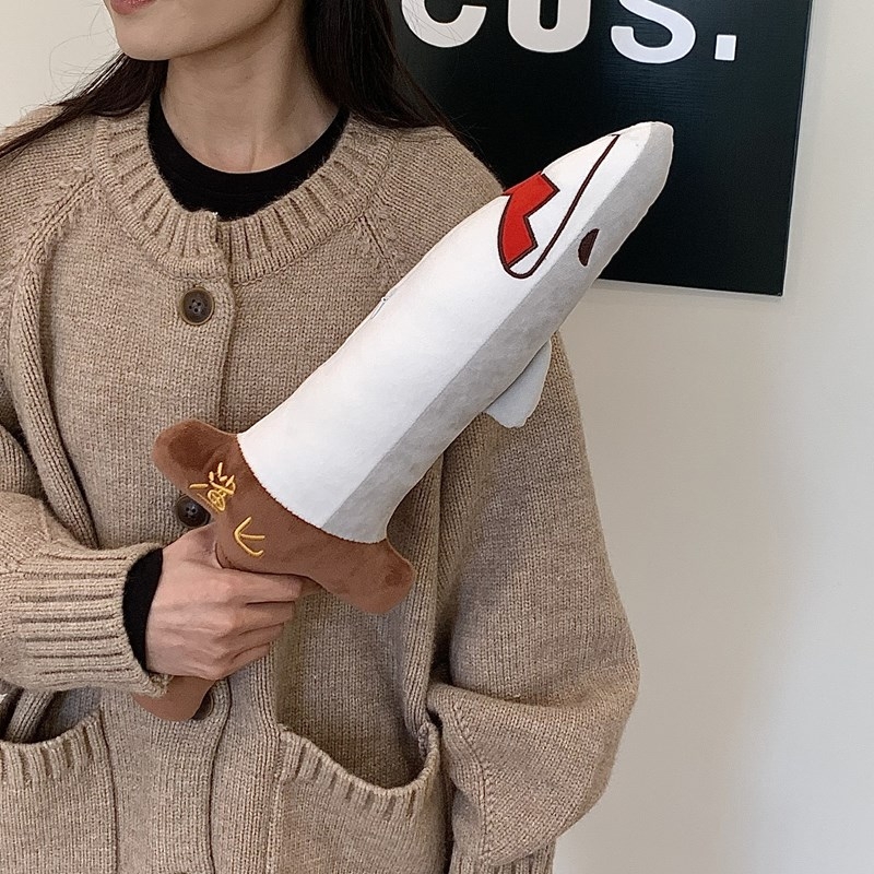 正版可爱鲨鱼鲨匕搞怪谐音梗玩偶毛绒玩具女生抱枕睡觉陪伴礼物