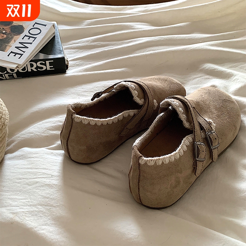 自留好穿~内增高5cm厚底全包勃肯鞋女鞋ins韩版一脚蹬穆勒鞋单鞋