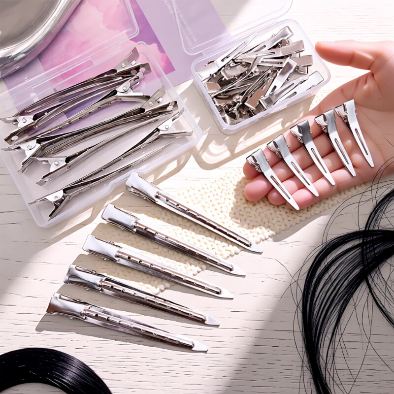 定位夹化妆师手推波纹夹影楼化妆师染烫造型无痕夹美发分区鸭嘴夹