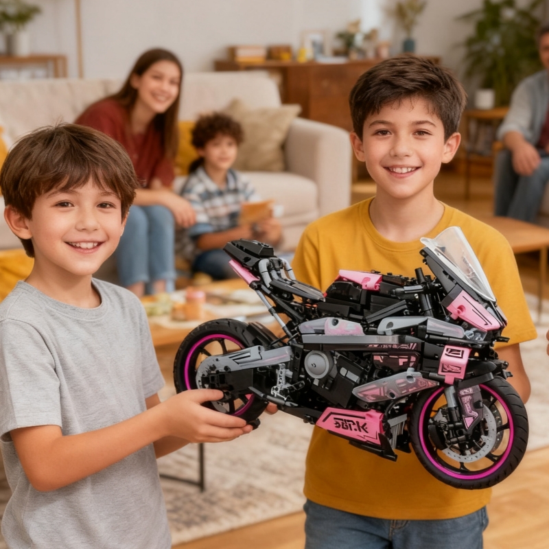 【大尺寸】BM摩托车积木玩具