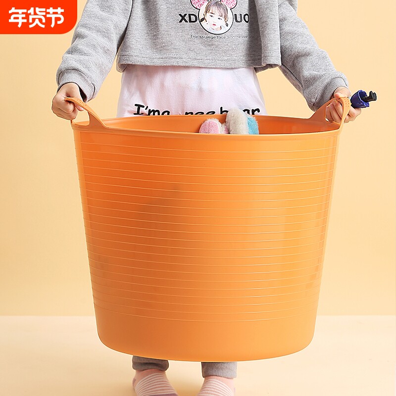加厚塑料收纳桶儿童澡盆脏衣篮玩具收纳篮宝宝沐浴桶洗澡桶大容量