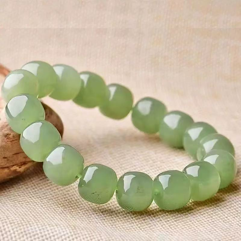 爆款仿和田玉手链料转运珠男女老型珠湖水绿手串情侣款晴水手链
